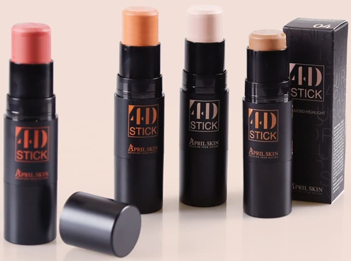 Korea cosmetics wholesale makeup April skin 4D Stick Blusher